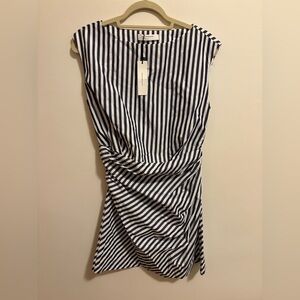 NWT Commence Striped Ruched Mini Dress